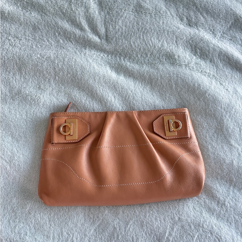 Salvatore Ferragamo Tan Leather crossbody/clutch